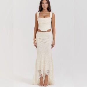 NWT Therese Cream Lace Maxi Skirt